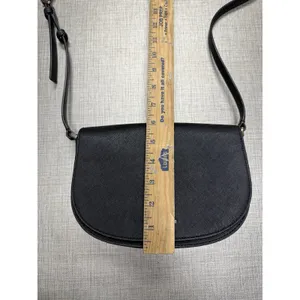 Kate Spade Black Saffiano Leather‎ Flap Style Small Crossbody Bag Purse ~ Euc thumbnail 4