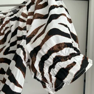 NWT J. Crew Womens Short Sleeved Blouse Brown/White Zebra Print Size Small thumbnail 2
