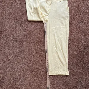 Linen Blend Rachel Zoe Pant Womens 4 Butter Yellow Spring Pastel Preppy 28 x 25 thumbnail 7