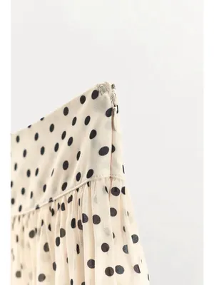 ZARA Polka Dot Cream Elastic Bloomer Shorts thumbnail 6