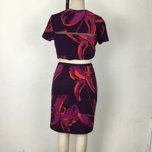 Worthington Women’s Top Skirt 2 Pc Size M Purple /Red Vintage Stretch Comfy thumbnail 8
