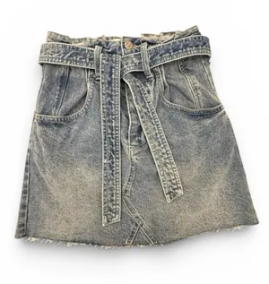 Free People We The Free Indigo Denim Paperbag Mini Skirt Size 25 NWT thumbnail 1