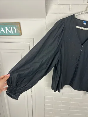 Old Navy Textured Long Sleeve Peasant Top Plus Size XXL thumbnail 7