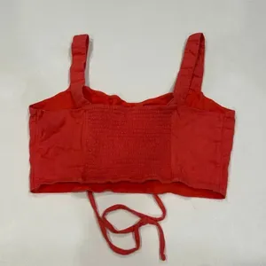 Abercrombie & Fitch Red Crop Top Size L Lace-Up Corset Style thumbnail 2