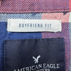 American Eagle Boyfriend Fit Shirt Womens XL Plaid Snap Button Western Cowgirl thumbnail 12