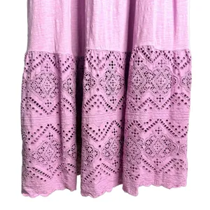 Lucky‎ Brand Maxi Dress Medium 100% Cotton Eyelet Sundress Sleeveless Smocked thumbnail 8