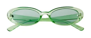 NWT 90s Retro Oval Sunglasses Green Small Frame Y2K Vintage Rave Festival thumbnail 1