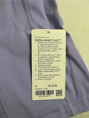 Lululemon NWT Define Luon Zip-Up Jacket Lilac Purple Size 4 SOLD OUT Color thumbnail 8