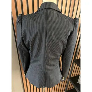 Express blue stippled blazer with puffy shoulders work blazer size 6 new thumbnail 4