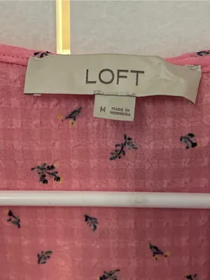 LOFT Pink Ruffle Cap-Sleeve Blouse thumbnail 4