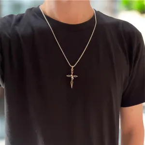 Cross Pendant Necklace for Men Women Streetwear Punk Hip Hop Unisex Style thumbnail 6