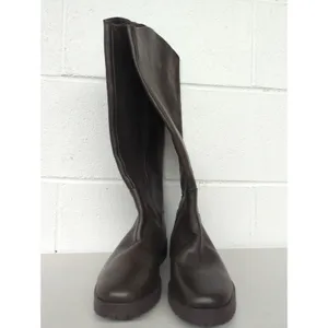 New NORDSTROM Nooliver-lea Leather dark brown boots sz5.5 tall riding equestrian thumbnail 6