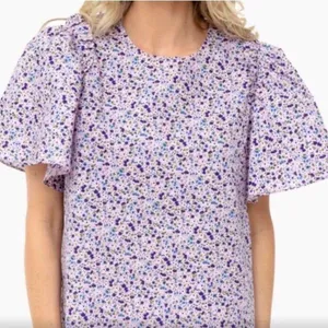 TUCKERNUCK pomander place mollie floral puff flutter sleeve cotton spring blouse thumbnail 5
