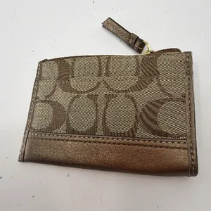 Coach Mini Skinny Brown Signature C Canvas Coin Case thumbnail 4