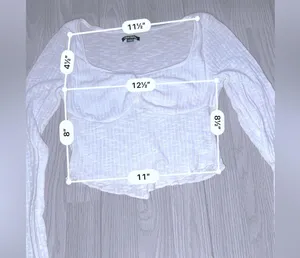 WILD FABLE Women’s White Casual Long Sleeve Crop Top thumbnail 4