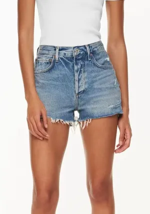 AGOLDE Jaden Surreal High-Rise Denim Cut Off Shorts Size 26 thumbnail 1