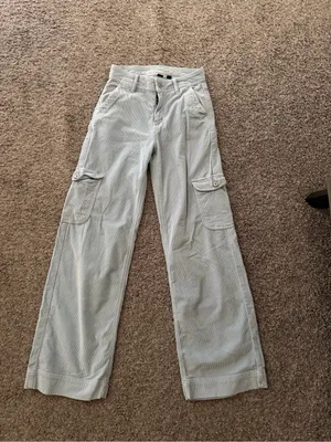 American Eagle Light Blue Cargo Wide-Leg Pants thumbnail 7