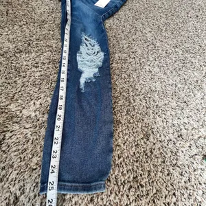 Good‎ American Blue High Rise Straight Leg Jeans Ripped Distressed Size 00 24 thumbnail 7