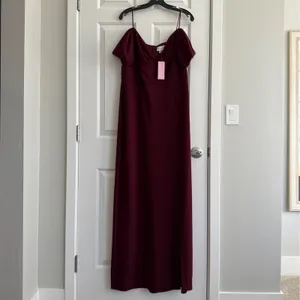 Sachin & Babi Brittany Stretch Crepe Cold-Shoulder Gown Size‎ 6 Deep Wine NWT thumbnail 5