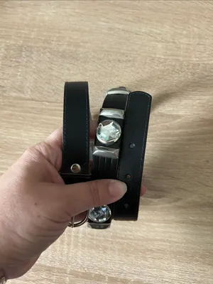 Black Studded belt Strap with Crystal Accents thumbnail 2