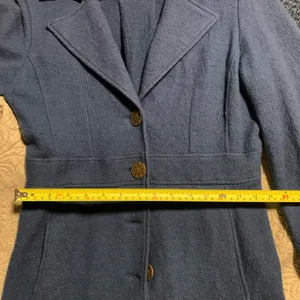 Cabi Dark Teal Merino Wool Blend Pea Coat thumbnail 7