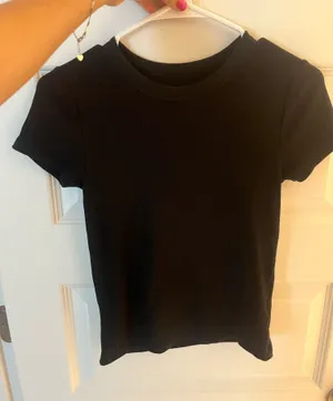 Black waffle knit american eagle tee thumbnail 1