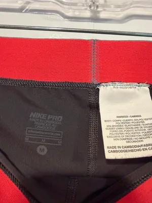 Nike Pro Grey Athletic Shorts with Teal Waistband thumbnail 2