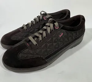 Keds Quilted‎ Low Top Lace Up Sneakers Women 8.5 Brown/Pink Suede Trim Everyday thumbnail 1
