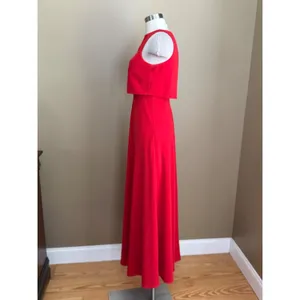 Jill Jill Stuart Red Dress Popover Halter Gown‎ 2 Minimalist Elegant Gala thumbnail 6