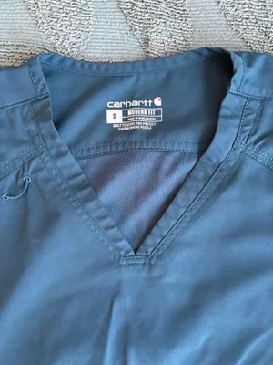 Caribbean Blue Carhartt Scrub Top thumbnail 2
