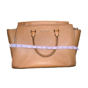 Michael Kors‎ Selma Large Satchel – Saffiano Leather Crossbody Strap Brown Acorn thumbnail 10
