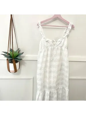 Lovers & Friends Rosine Midi Dress Size XS White Cottagecore Coastal Summer Chic thumbnail 3