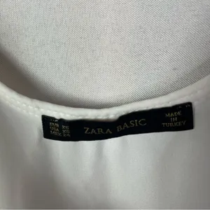Zara Basic White Scoop Neck Chiffon Tank Top‎ XS thumbnail 4
