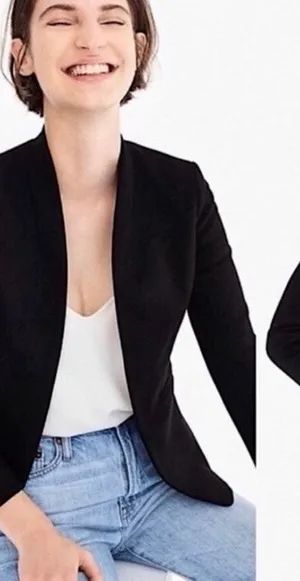J Crew Size 10 Going Out Blazer Jacket Stretch Twill Black H2743 Slim Cut thumbnail 1