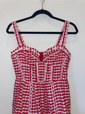 NWT Anthropologie Sleeveless Sweetheart Gingham Midi Dress thumbnail 4