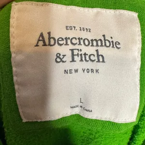 Abercrombie & Fitch Green Logo Hoodie Womens L Y2K Preppy Sweatshirt thumbnail 5