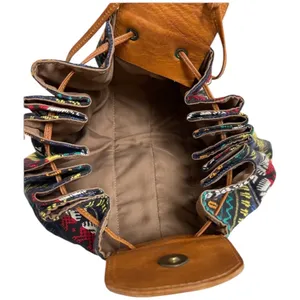 Handmade Guatemala Handcrafted Drawstring Bucket Bag Multi-color One Size thumbnail 6
