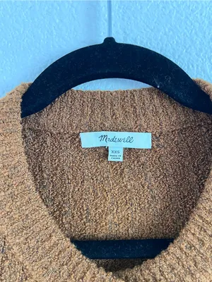 Madewell Women's Merritt Shrunken Cardigan Sweater‎ Button Ribbed Marled Maple thumbnail 3