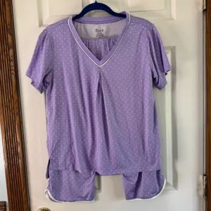 Flora Pajama Set Sleepwear Polka Dot V Neck Loungewear‎ Comfy Medium thumbnail 6