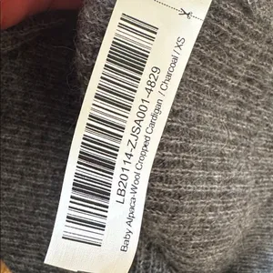 Quince Baby Alpaca-Wool Cropped Cardigan Sweater Charcoal Gray XS thumbnail 6