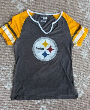 NFL Pittsburgh Steelers Black and Gold Raglan Tee thumbnail 1