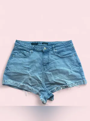 Wild Fable High Rise Rolled Cuff Shorts Light Wash 10R thumbnail 4