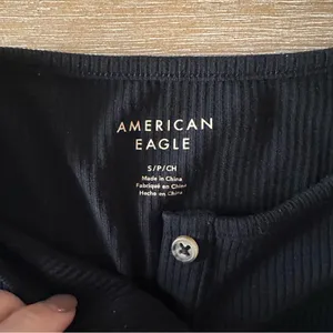 American Eagle Black Ribbed Henley Bodysuit thumbnail 4