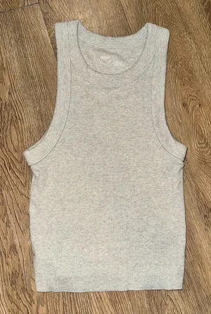 Aerie Grey Ribbed Tank thumbnail 1