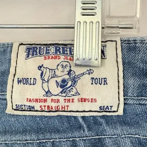 True Religion‎ Women's 25 Straight Leg Jean Blue Pockets Medium Wash Low Rise thumbnail 3