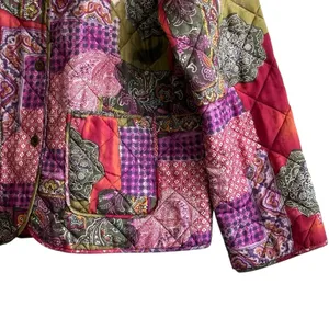 Anna And Frank VTG Silk Patchwork Quilt Jacket Coat Cottage Grandma Core M Size M thumbnail 6