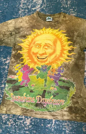 Sunshine Daydream Grateful Dead Large Tie-Dye Cotton T-Shirt - Vintage original thumbnail 1