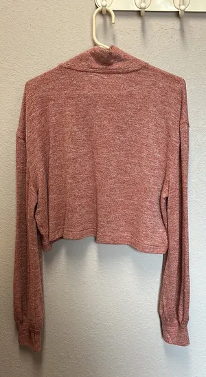 Lulus Cropped Red Mock Turtleneck thumbnail 2