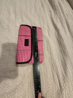 Lauren Ralph Lauren Pink and White Houndstooth Small Pouch/Clutch thumbnail 6
