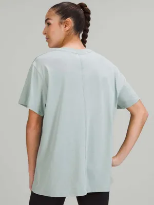 Lululemon All Yours Cotton Tee Silver Blue Size Large Pima Cotton thumbnail 2